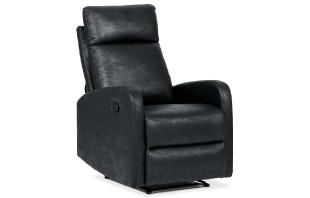 Relaxační křeslo, 2 relaxační polohy, černá vintage látka TV-332 BK3